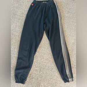 Women’s Dark Navy Track Pants with Side Stripe